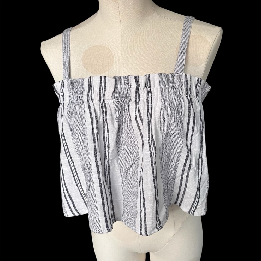 IRIS Basic Boho striped cropped tank top with shelf bra